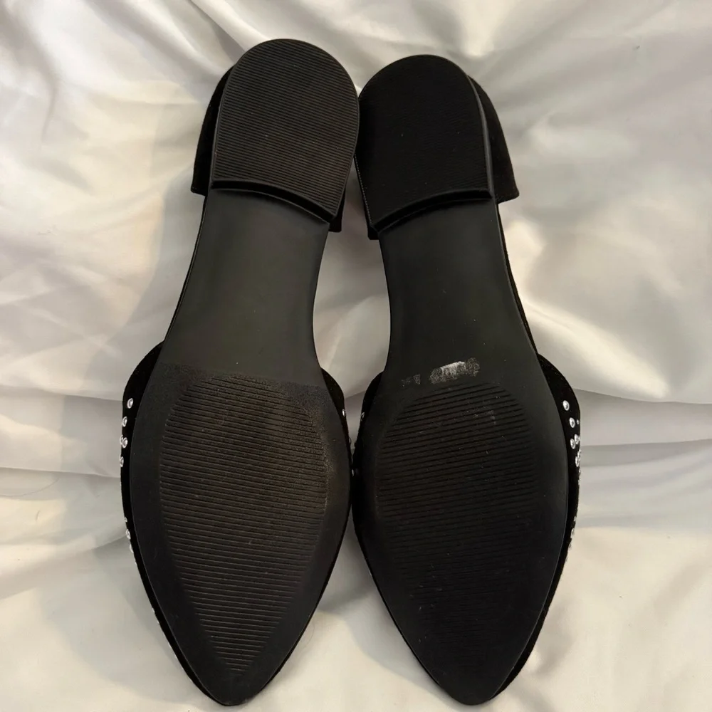 NWOT Isaac Mizrahi D'Orsay Faux Suede Studded Pointed-toe Flat